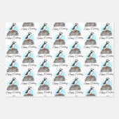 Persoonlijke Happy Birthday Puffin Inpakpapier Vel (Voorkant)