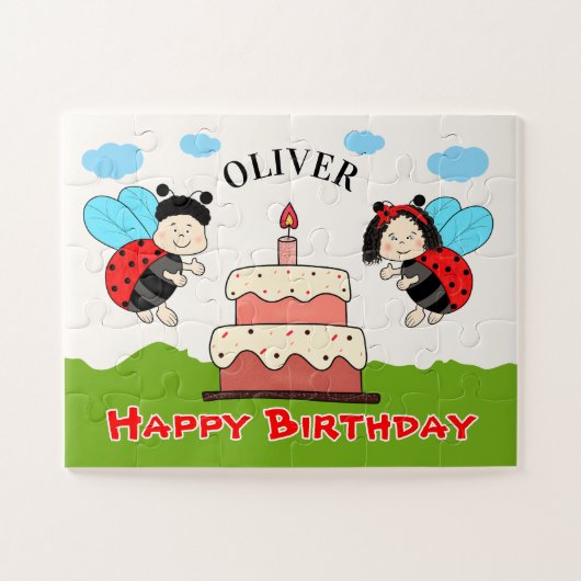 Persoonlijke Happy Birthday Puzzel voor Kinderen (Horizontaal)