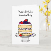 Persoonlijke Happy Birthday Sponge Cake Kaart (Gele Bloem)