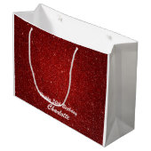 Persoonlijke Happy Birthday-tas - Wijn, glanzend Large Cadeautasje (Voorkant Gekanteld)