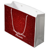 Persoonlijke Happy Birthday-tas - Wijn, glanzend Large Cadeautasje (Achterkant Gekanteld)