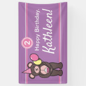 Persoonlijke Happy Birthday Teddy Bear Banner (Verticaal)