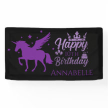 Persoonlijke 'Happy Birthday' Unicorn Banner