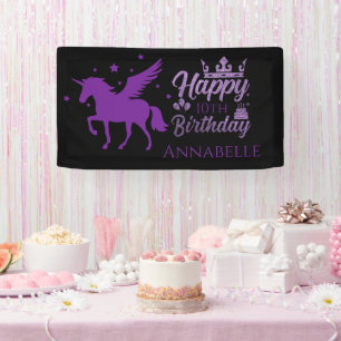 Persoonlijke 'Happy Birthday' Unicorn Banner