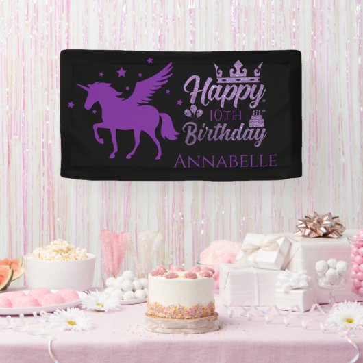 Persoonlijke 'Happy Birthday' Unicorn Banner (Feest)