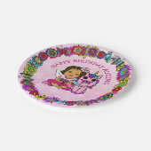 Persoonlijke Happy Birthday Unicorn en Fairy Papieren Bordje (Gekanteld)