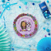 Persoonlijke Happy Birthday Unicorn en Fairy Papieren Bordje (Feest)