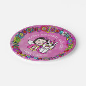 Persoonlijke Happy Birthday Unicorn en Fairy Papieren Bordje (Gekanteld)