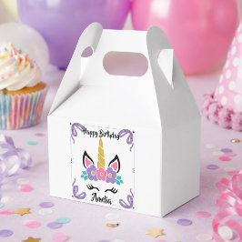 Persoonlijke Happy Birthday Unicorn Favor Box Bedankdoosjes