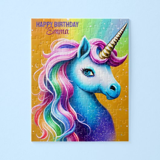 Persoonlijke Happy Birthday Unicorn met naam Legpuzzel