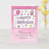 Persoonlijke Happy Birthday voor haar Kaart (Gele Bloem)