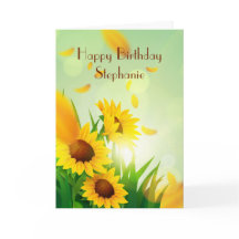 Persoonlijke Happy Birthday voor haar zonnebloemen