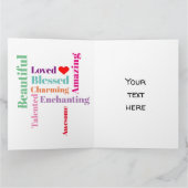 Persoonlijke Happy Birthday Woordkunst Kaart (Binnen)