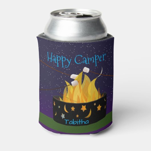 Persoonlijke Happy Camper Blikjeskoeler (Blikje Achterkant)