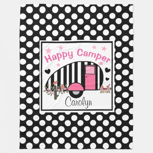 Persoonlijke Happy Camper Fleece Blanket (Voorkant)