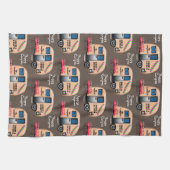 Persoonlijke Happy Campers met Flamingos Kitchen Theedoek (Horizontaal)