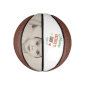 Persoonlijke Happy Fathers Day Foto Gift Basketbal (Verticaal)
