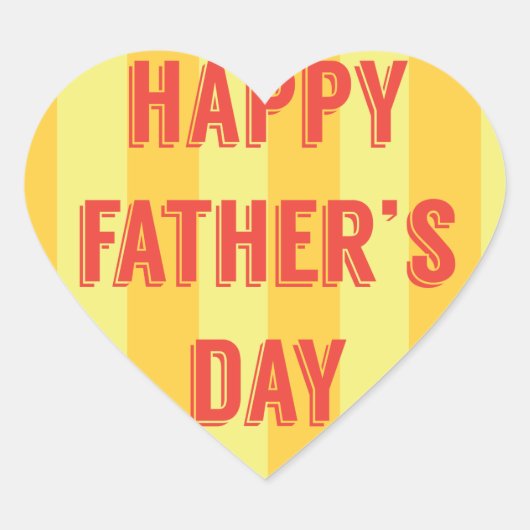 Persoonlijke Happy Fathers Day Heart Sticker (Voorkant)
