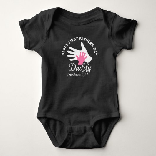 Persoonlijke Happy First Fathers Day van dochter Romper (Voorkant)