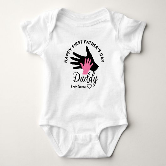 Persoonlijke Happy First Fathers Day van dochter Romper (Voorkant)