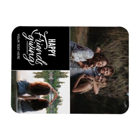 Persoonlijke Happy Friendsgiving Photo Magnet Magneet (Horizontaal)