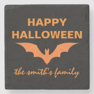 Persoonlijke Happy Halloween Bat Stenen Onderzetter