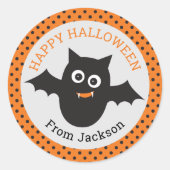 Persoonlijke Happy Halloween Bat Sticker (Voorkant)