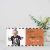 Persoonlijke Happy Halloween-fotokaart Feestdagenkaart (Staand voorkant)