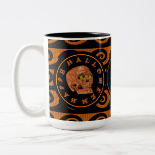 Persoonlijke Happy Halloween Glitter Skull Mok 2