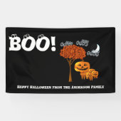 Persoonlijke Happy Halloween uit je familie Spandoek (Horizontaal)
