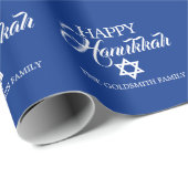 Persoonlijke HAPPY HANUKKAH Blue Star van David Cadeaupapier (Rol Hoek)