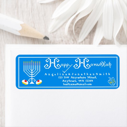 Persoonlijke Happy Hanukkah Holiday Etiket (Insitu)