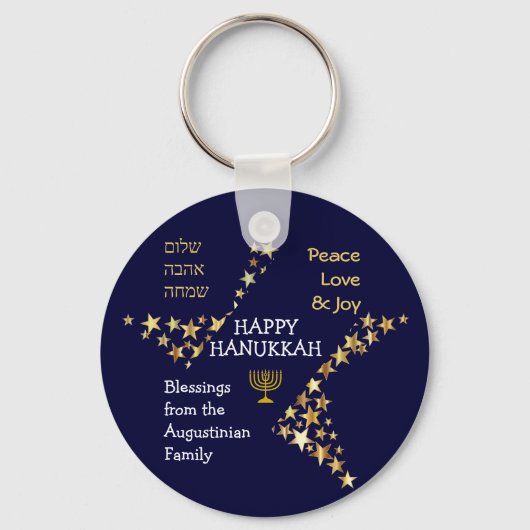 Persoonlijke HAPPY HANUKKAH Sleutelhanger (Voorkant)