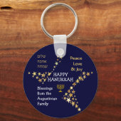 Persoonlijke HAPPY HANUKKAH Sleutelhanger (Voorkant)