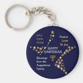 Persoonlijke HAPPY HANUKKAH Sleutelhanger