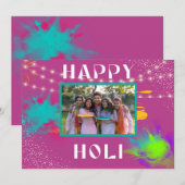 Persoonlijke Happy Holi-boodschap voor kleurrijk f Notitiekaartje (Voorkant / Achterkant)