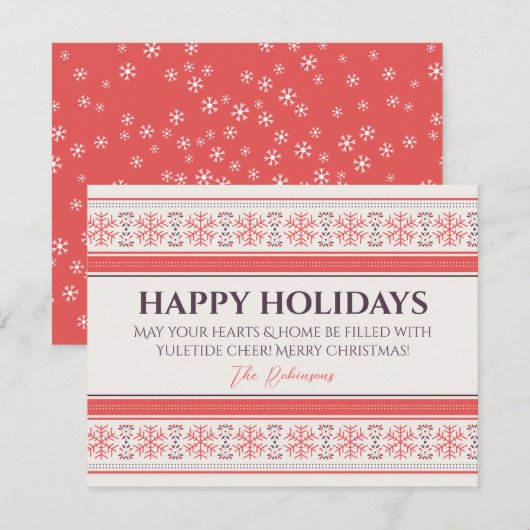 Persoonlijke Happy Holiday-kaart Feestdagenkaart (Voorkant / Achterkant)