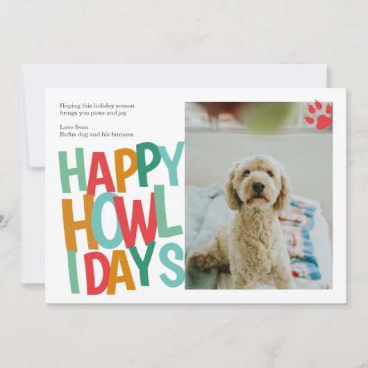 Persoonlijke Happy Howlidays Kerstmis Feestdagenkaart (Voorkant)