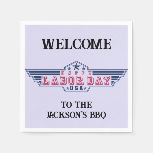 Persoonlijke Happy Labourdag Servet (Voorkant)