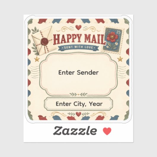 Persoonlijke Happy Mail Pen Pal Envelope Zegel Sti Sticker (Vel)