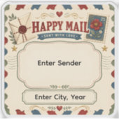Persoonlijke Happy Mail Pen Pal Envelope Zegel Sti Sticker (Voorkant)