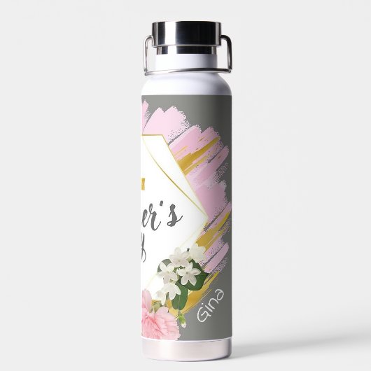Persoonlijke Happy Mothers Day Waterfles (Achterkant)