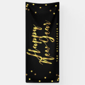 Persoonlijke Happy Nieuwjaar Faux Gold Confetti Spandoek (Verticaal)