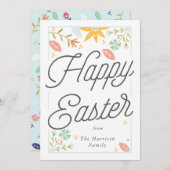Persoonlijke Happy Paaskaart Feestdagenkaart (Voorkant / Achterkant)