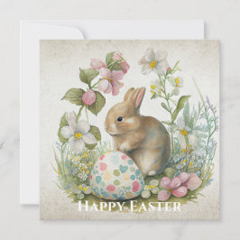 Persoonlijke Happy Paast  Bunny met Ei Feestdagenkaart