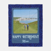Persoonlijke Happy Retirement cadeaus voor mam Blu Fleece Deken (Voorkant)
