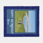 Persoonlijke Happy Retirement cadeaus voor mam Blu Fleece Deken (Voorkant (Horizontaal))