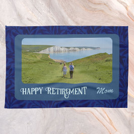 Persoonlijke Happy Retirement cadeaus voor mam Blu Theedoek