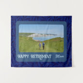 Persoonlijke Happy Retirement cadeaus voor mam Blu Wandkleed (Voorkant (horizontaal))