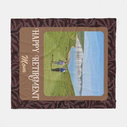 Persoonlijke Happy Retirement cadeaus voor mam Bro Fleece Deken (Voorkant (Horizontaal))